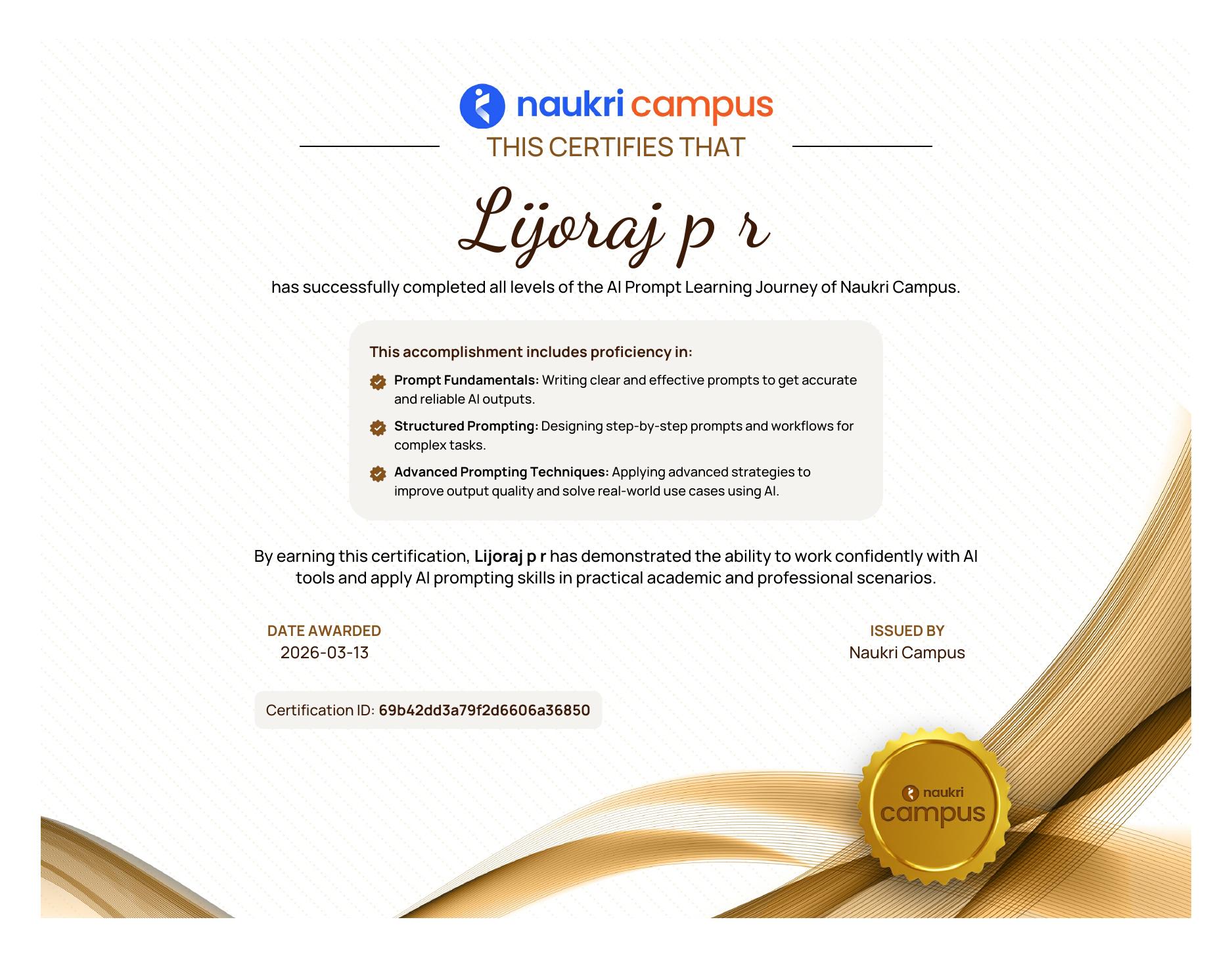 AI Prompt Certificate Preview